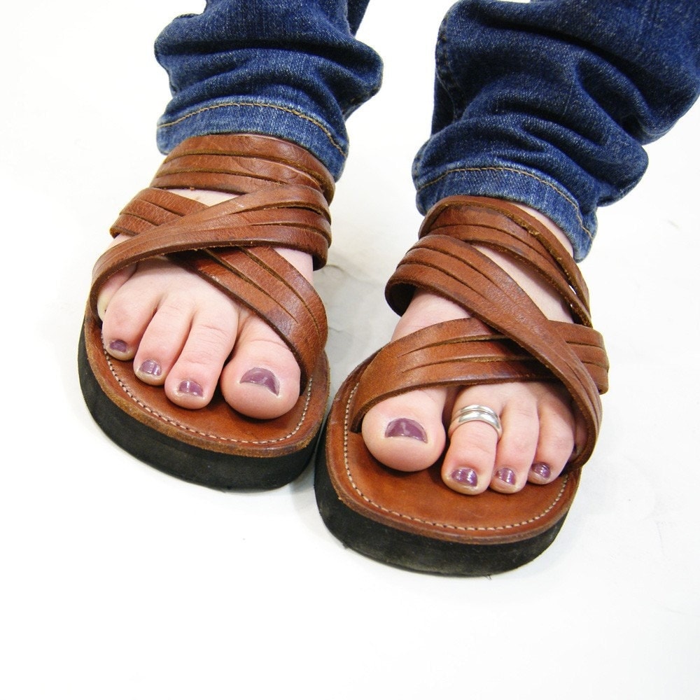brown jesus sandals