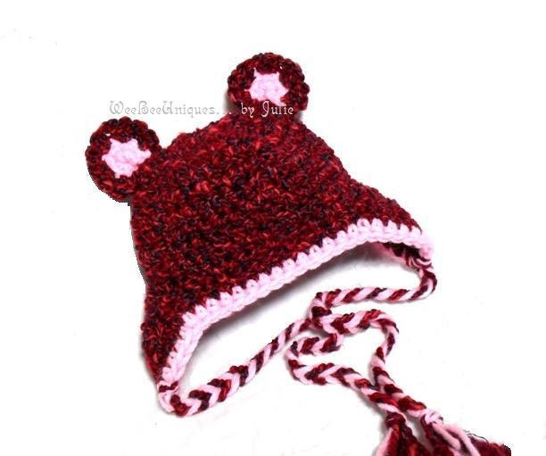 newborn hat photography prop sweetheart teddy bear