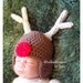 newborn hat christmas photography prop rudolf the red nose reindeer