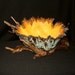 Reserved for Krista - Sculptural Green - Squash yellow Earth Pod in Driftwood set - "Entangled " display by Earth N Elements Pottery