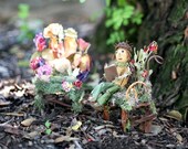 Photo Card, Fairy Furniture and Woodland Elf, "The Elf who Loved to Read"