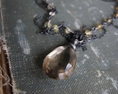 SALE...NEBULA Necklace.....Champagne Quartz and Oxidized Silver