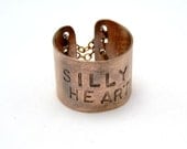 Custom Corset Ring, Message Ring, Hand Stamped Ring