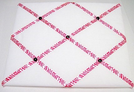 White and Pink Zebra Memory Board French Memo Board 20X16 on Etsy