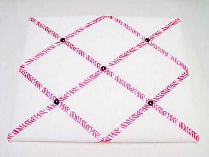 White and Pink Zebra Memory Board French Memo Board 20X16 on Etsy