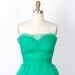 RESERVED for Xiaka Green Organza Petal Strapless Cocktail Dress