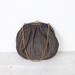 Round Black Gold Zig Zag Stitching Handbag