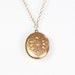 Gold Oval Flower and Rhinestone Locket Necklace
