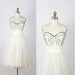 1950s Full Skirt Wedding Dress White Tulle Vintage Beaded Vine