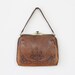 Art Deco Nouveau Floral Tooled Leather Vintage Bag