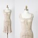 Taupe Cotton Openwork Crochet Drawstring Dress