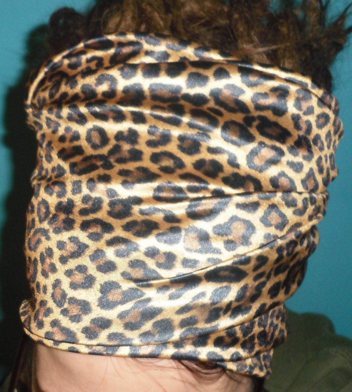 All In One Accessory - Hair Wrap - Hair Scarf - Neck Tie - Turban - Head Wrap - Scarf - Sash - Cheetah Print Goddess Wrap - Last One