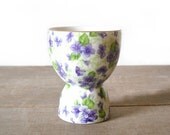 Vintage Lefton Violet Chintz Egg Cup Porcelain