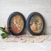 2 Courting Couple Prints Italy Blue Frame Vintage
