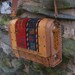 Purse carpet bag antique rug veg tan leather