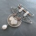 Brooch Sterling Silver Funky Drusy One of a Kind wire wrapped rustic artsy