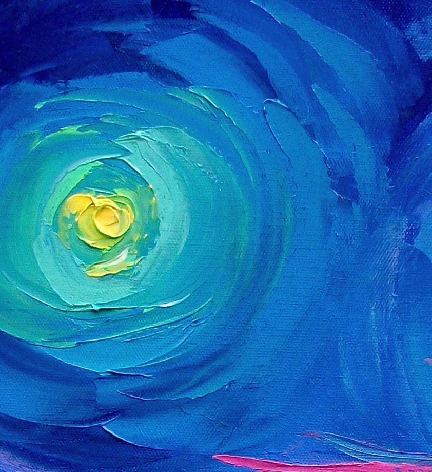 Midnight Harbor XXVIII - 24x30  impasto abstract boat in lake landscape by Aja
