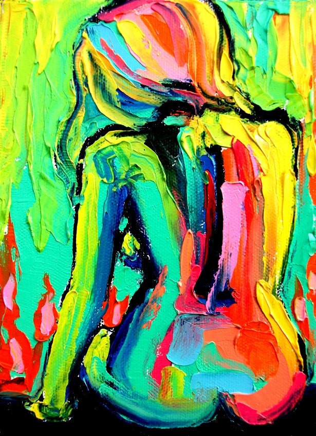 Femme 178 - 18x24 abstract nude signed Lustre print reproduction by Aja ebsq