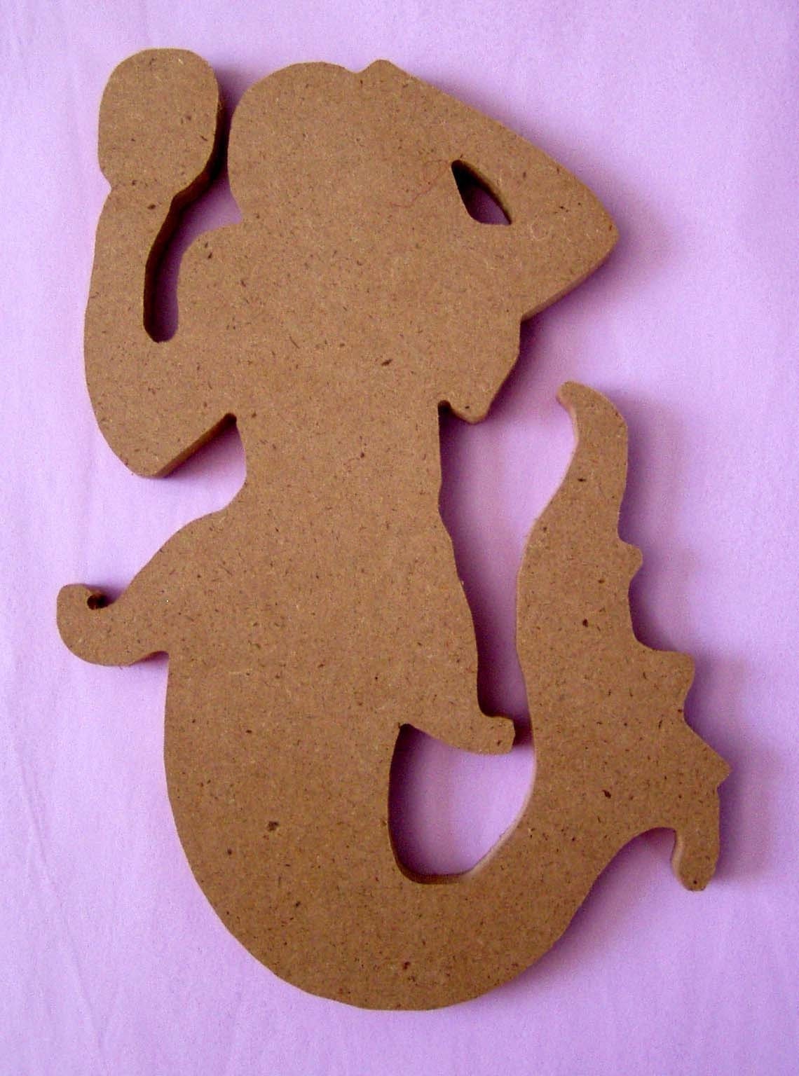 MERMAID WITH MIRROR 8 inch Unfinished Shape