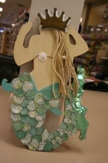 MERMAID WITH MIRROR 8 inch Unfinished Shape
