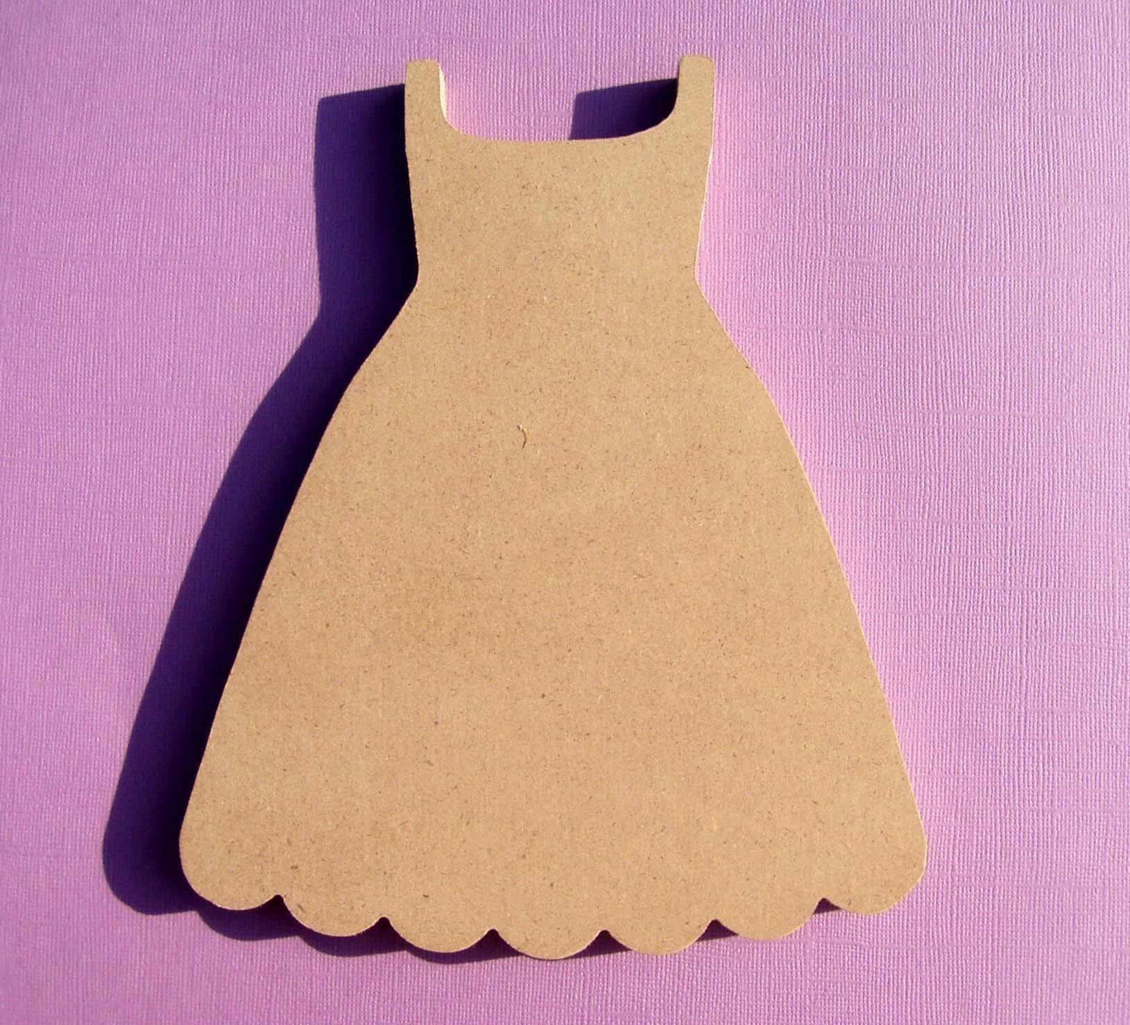 Girly Girl Scallop Dress 8 inch Unfinished MDF Shape