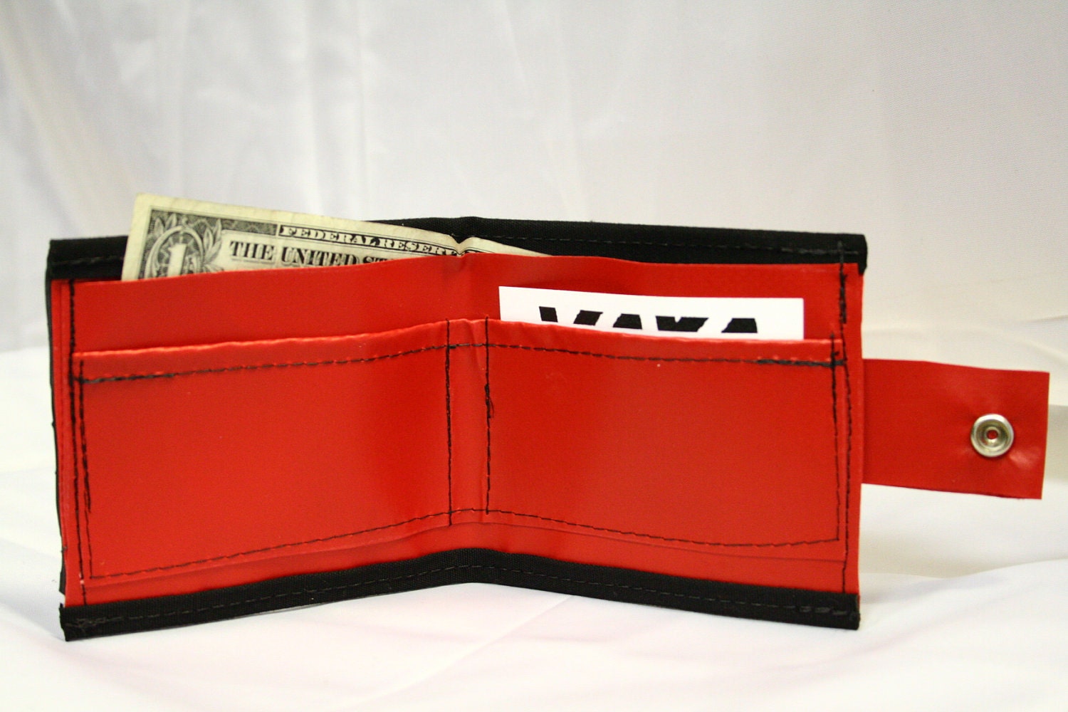 Vinyl Striped Wallet