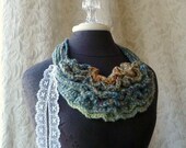Bustle Collar - Wild West Series - Crocheted Scarflette - Wearable Fiber Art by Fringe