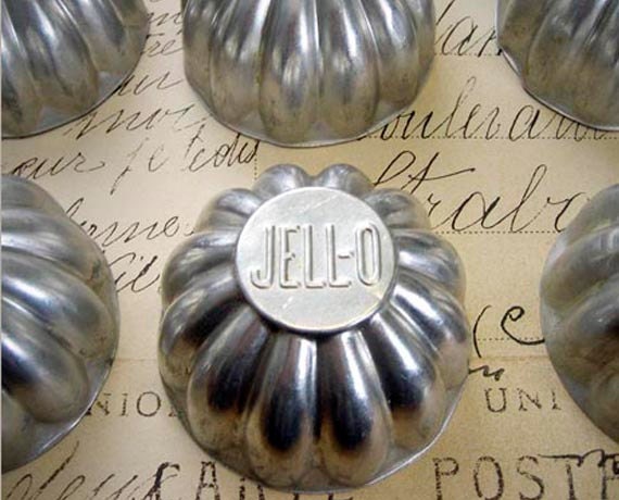 9 Vintage Jello Molds Aluminum Fluted Tins
