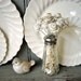 Button Bouquet in Button Filled Salt Shaker Shabby White Wedding Favor Decor