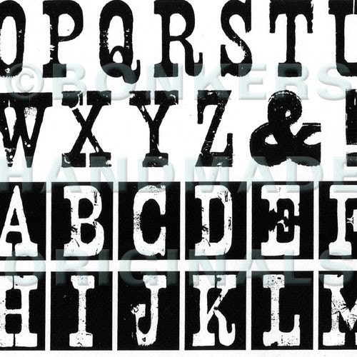 Nashville Twins Alphabet Rubber Stamp Sheet