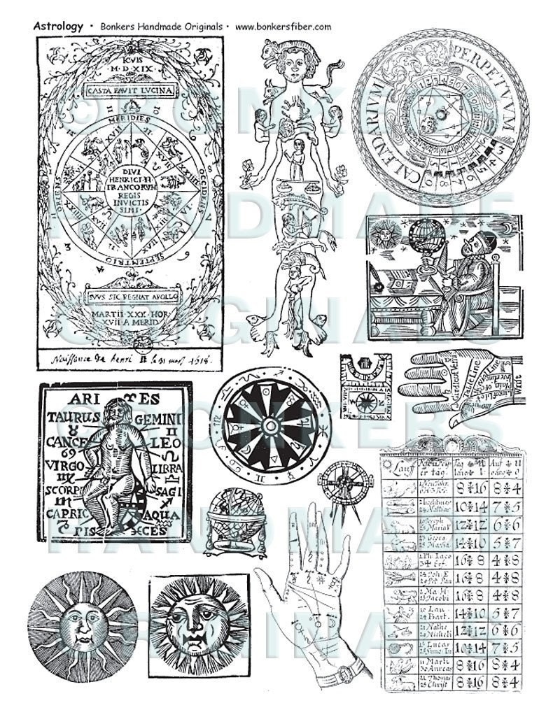 Astrology Rubber Stamp Sheet