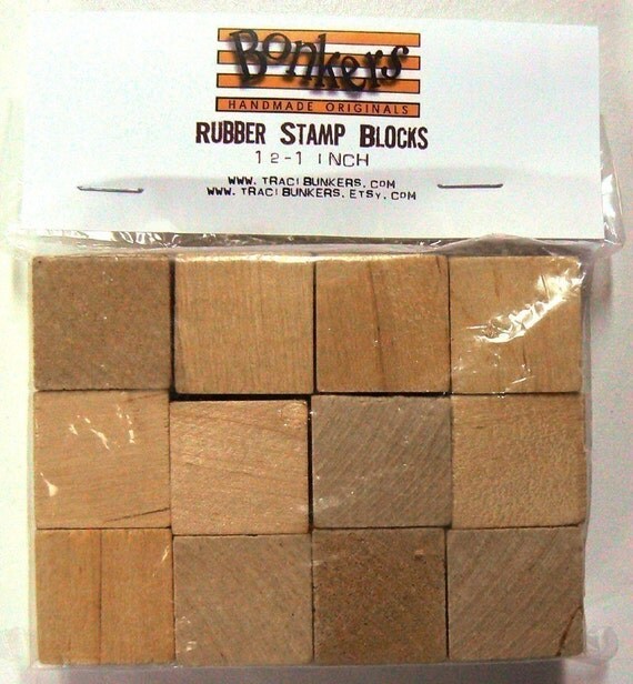 Items similar to 1 inch wooden blocks for rubber stamps and Craft