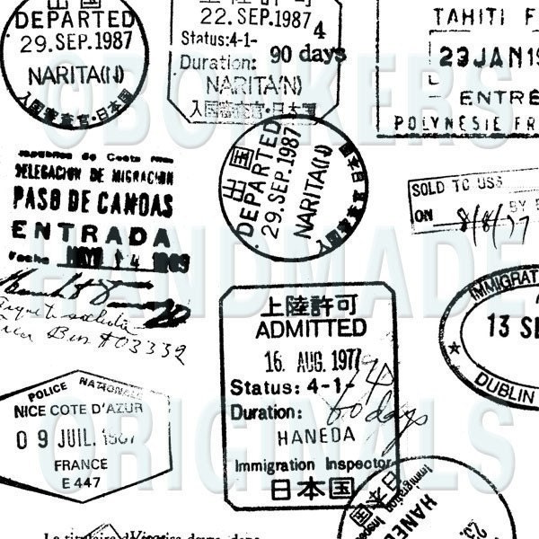 Passport Rubber Stamp Sheet