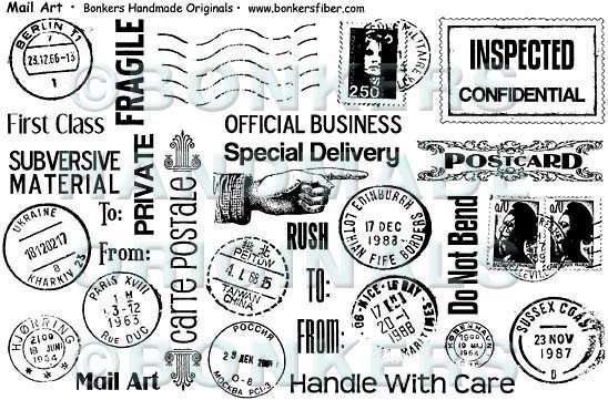 Mail Art Rubber Stamp Sheet