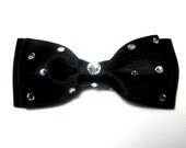Betty Bling Bow Clip by Samantha Sultana - Black,Prom,Pin Up,Rockabilly,Classic,Formal,Burlesque,Cocktail,Mad Men,Rhinestone