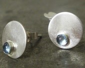Dotty Spot Earrings sterling silver and blue topaz cabochons
