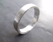 wide Hogart - 4 mm sterling silver ring - brushed silver Jewelry