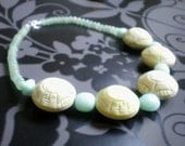 Bibendum Necklace - serpentine, amazonite, sterling silver