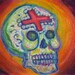Sugar Skull Calavera with Halo Day of the Dead Colorful Giclee Print