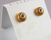 Venetian Glass Stud Earrings in Mustard Yellow