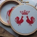 diy cross-stitch pattern/kit - king of the roost - to be framed in the 4 inch hoop
