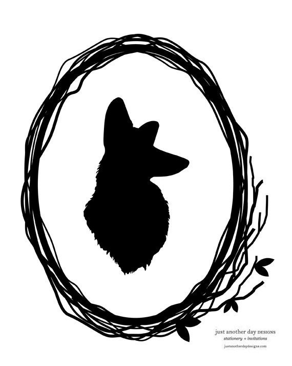 Fox Print 8x10 Black and White Print