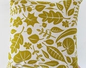 Cushion cover 50x50cm - Leaves, in autumn gold