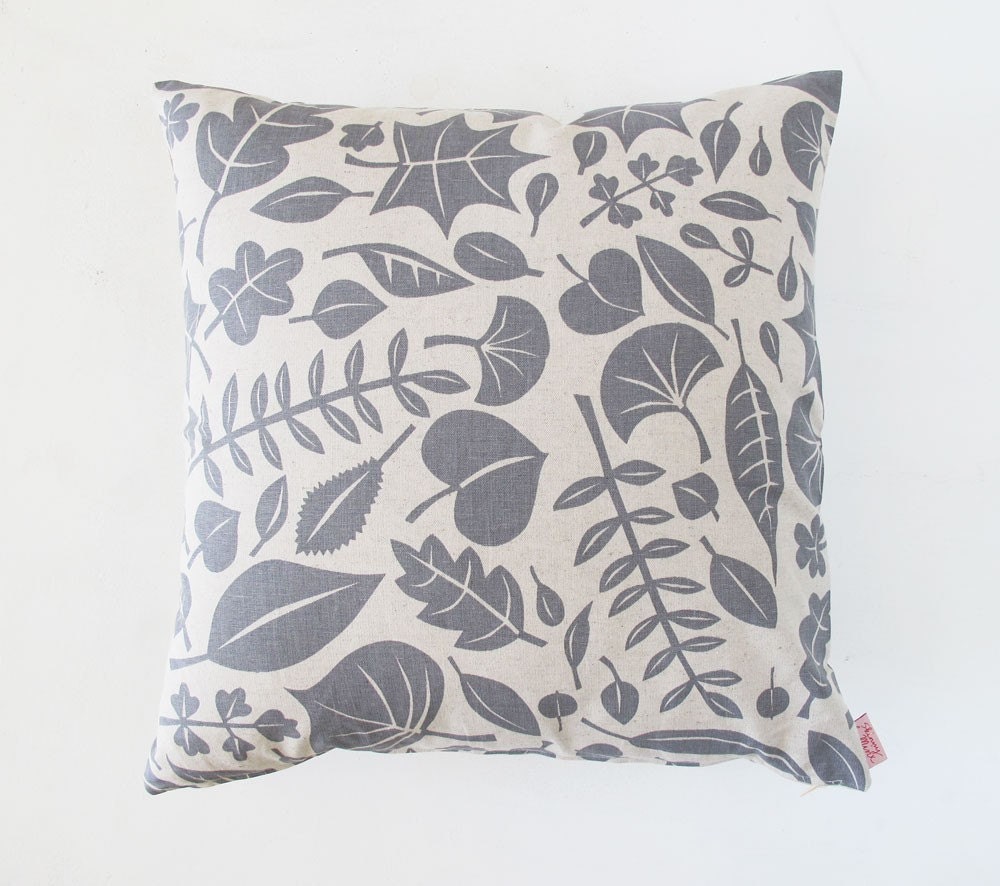 Leaves cushion cover 50 x50 -  winter grey