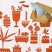 Tea towel - Succulents, in Terracotta