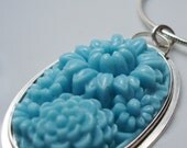 Glass Bouquet Sterling Pendant in Blue