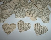 500 FRENCH HEARTS Hand Punched from Vintage French and English Dictionary - Lovely Table Confetti