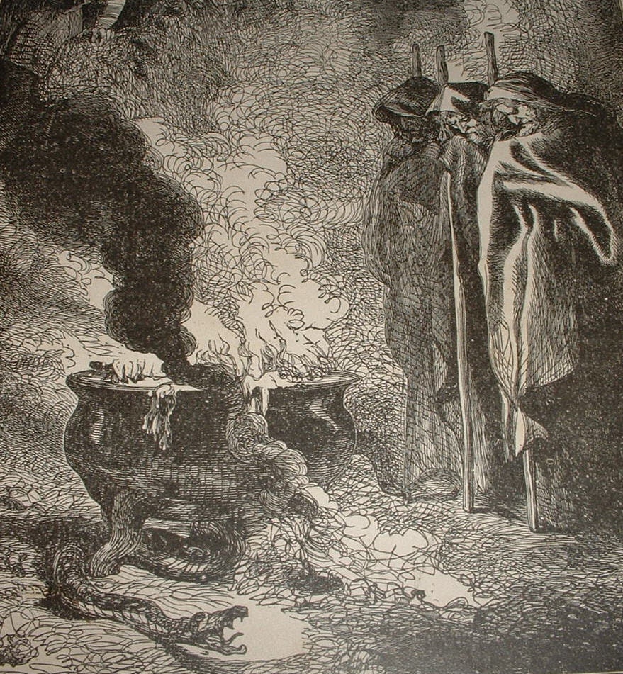 1885 WITCHES Antique Illustration for Altered Art or Framing
