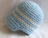 Baby Organic Cotton Visor Beanie in Light Blue Size 0-3 months