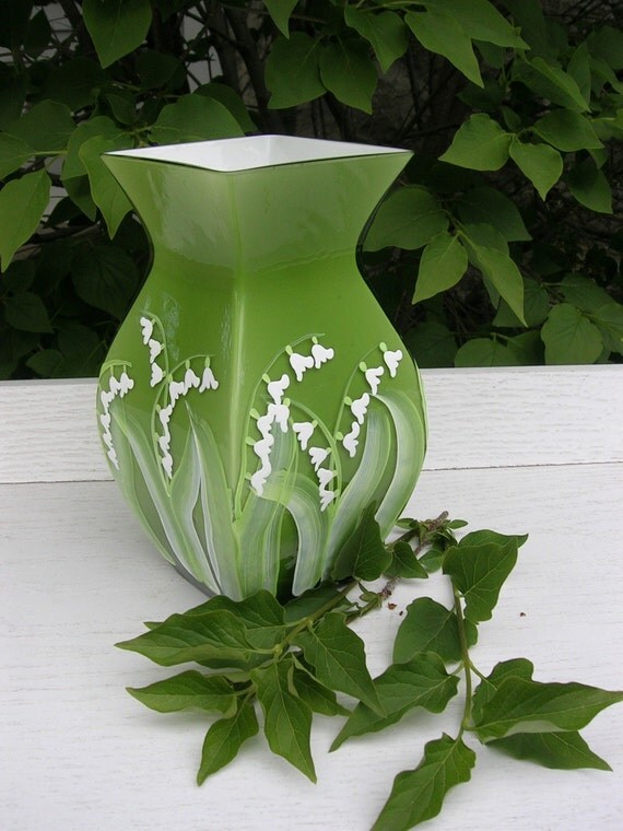 Lily of the Valley Vase by mjyglass1963 on Etsy